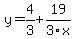 y=4%2F3%2B19%2F3x