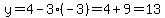 y=4-3%28-3%29=4%2B9=13
