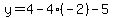 y=4-4%28-2%29-5