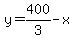 y=400%2F3-x