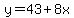 y=43%2B8x