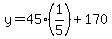 y=45%281%2F5%29%2B170