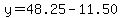 y=48.25-11.50