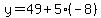 y=49%2B5%28-8%29