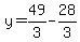 y=49%2F3-28%2F3