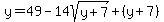 \"y=49-14sqrt%28y%2B7%29%2B%28y%2B7%29\"