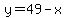 y=49-x