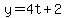 y=4t%2B2