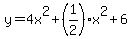 y=4x%5E2%2B%281%2F2%29x%5E2%2B6