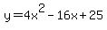 y=4x%5E2-16x%2B25