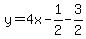 y=4x-1%2F2-3%2F2