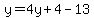 y=4y%2B4-13