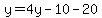y=4y-10-20