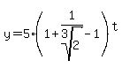 y=5%281%2B1%2Froot%283%2C2%29+-+1%29%5Et