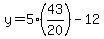 y=5%2843%2F20%29+-+12