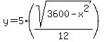 y=5%28sqrt%283600-x%5E2%29%2F12%29