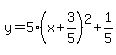 y=5%28x%2B3%2F5%29%5E2%2B1%2F5