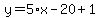 y=5%2Ax-20%2B1