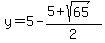 y=5-%285+%2B+sqrt%2865+%29%29%2F2+