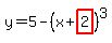 y=5-%28x%2Bhighlight%282%29%29%5E3