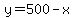 y=500-x