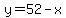 y=52-x