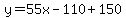 y=55x-110%2B150