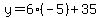 y=6%28-5%29%2B35