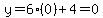 y=6%280%29%2B4=0