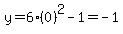 y=6%280%29%5E2-1=-1