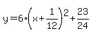 y=6%28x%2B1%2F12%29%5E2%2B23%2F24