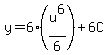 y=6%2A%28u%5E6%2F6%29+%2B+6C