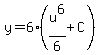 y=6%2A%28u%5E6%2F6+%2B+C%29