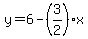 y=6-%283%2F2%29x
