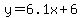 y=6.1x%2B6