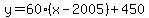 y=60%28x-2005%29%2B450