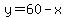 y=60-x