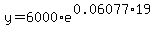 y=6000%2Ae%5E%280.06077%2A19%29