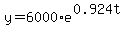 y=6000%2Ae%5E%280.924t%29