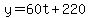 y=60t%2B220