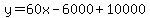 y=60x-6000%2B10000