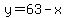 y=63-x