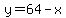 y=64-x