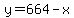 y=664-x