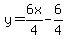 y=6x%2F4-6%2F4