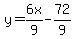 y=6x%2F9-72%2F9