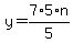y=7%2A5%2An%2F5