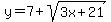 y=7%2Bsqrt%283x%2B21%29