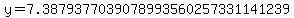 y=7.3879377039078993560257331141239