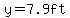y=7.9ft
